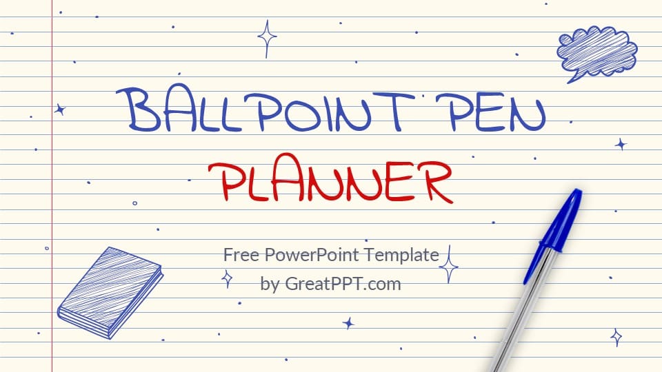 Ballpoint Pen Planner PowerPonit Template 1