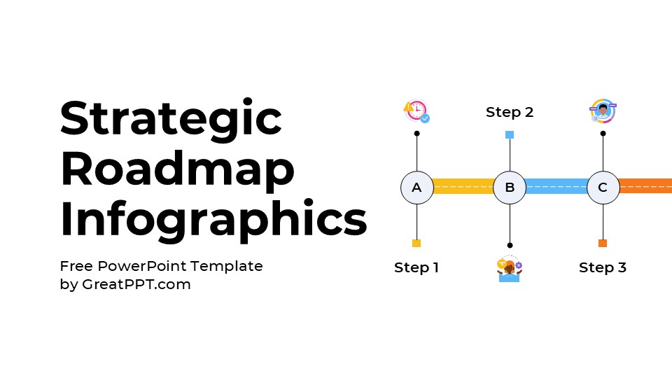 Free Aesthetic Strategic Roadmap Infographics For Powerpoint 1