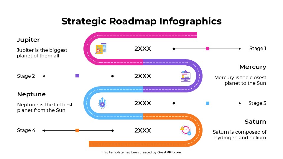Free Aesthetic Strategic Roadmap Infographics For Powerpoint 3