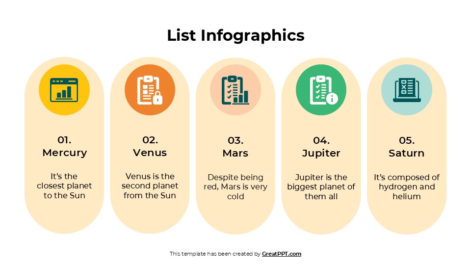 Free Creative List Infographics For Powerpoint 8