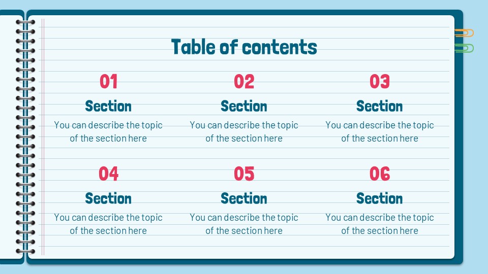 Free Notebook Lesson Presentation Template 2