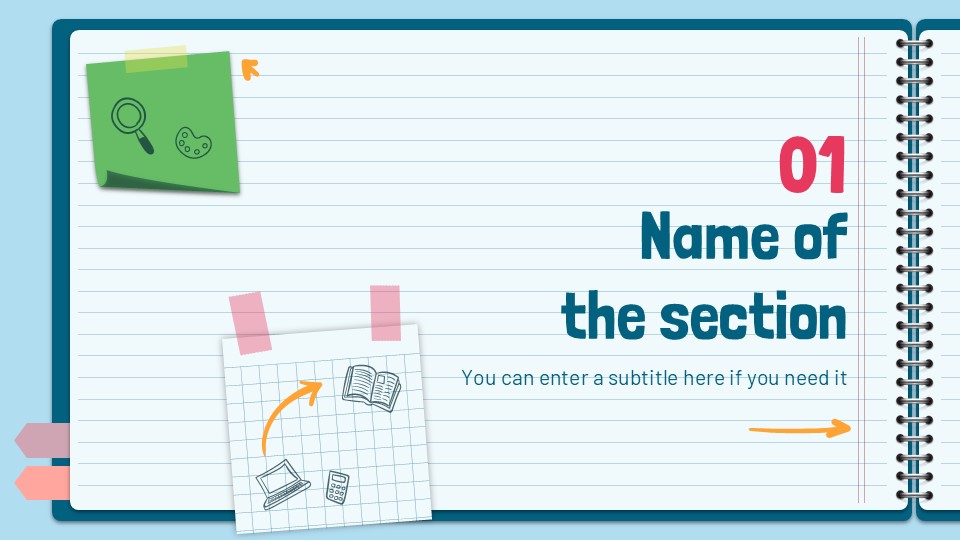 Free Notebook Lesson Presentation Template 4