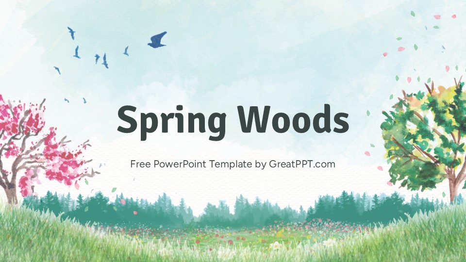 Free Spring Woods Powerpoint Background 1