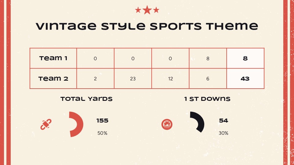 Free Vintage Style Sports Powerpoint Infographics 11
