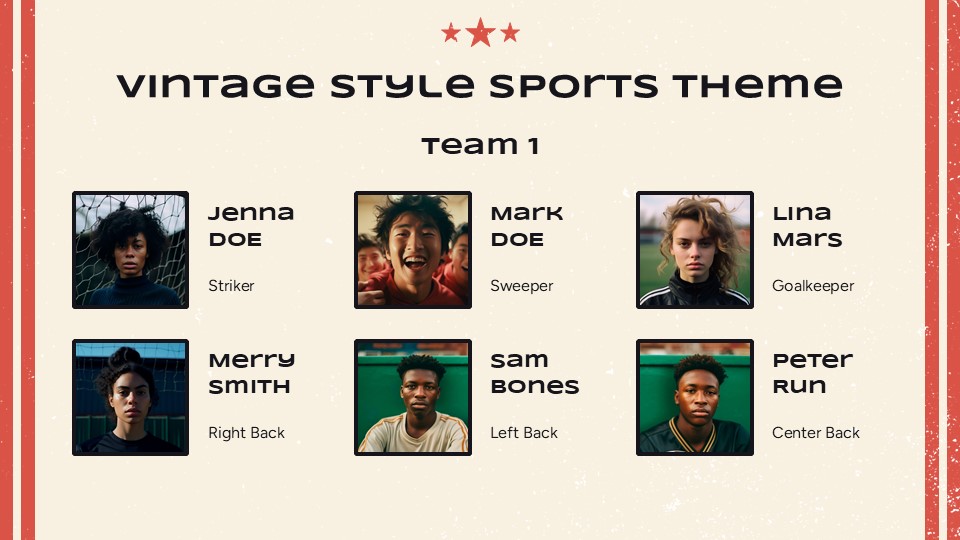 Free Vintage Style Sports Powerpoint Infographics 2
