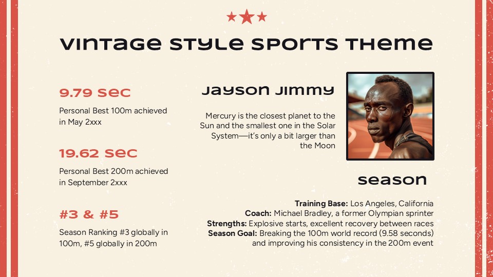 Free Vintage Style Sports Powerpoint Infographics 7