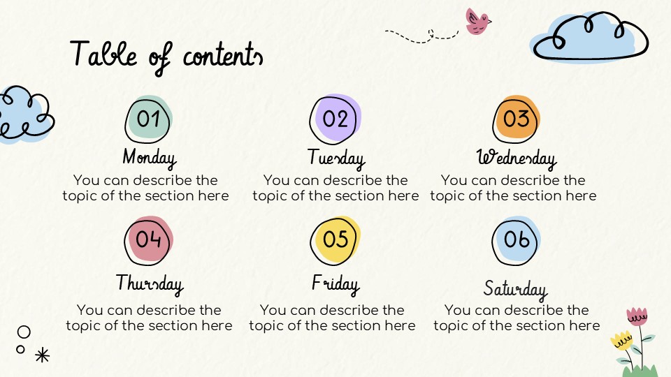 Learning the Days of the Week PowerPoint Template 2