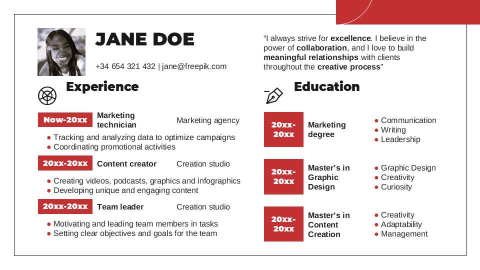 Red Color Palette Portfolio Presentation Template 6