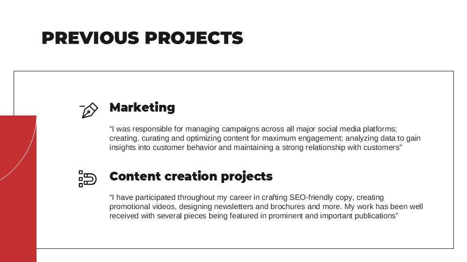 Red Color Palette Portfolio Presentation Template 7