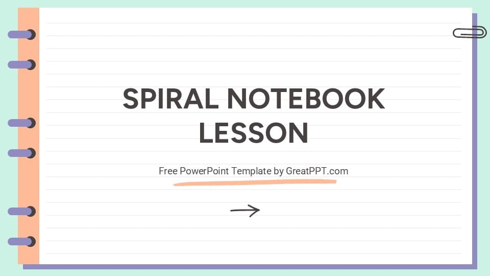 Spiral Notebook Lesson PowerPoint Template 1