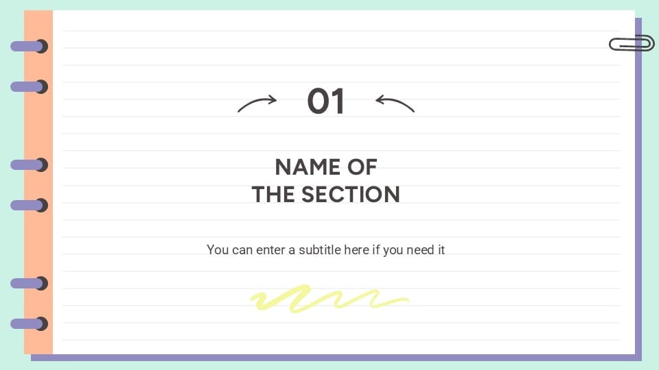 Spiral Notebook Lesson PowerPoint Template 3