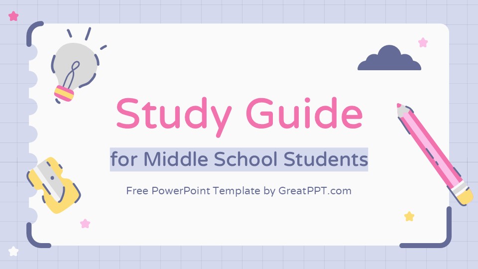 Study Guide for Middle School Students PowerPoint Template 1