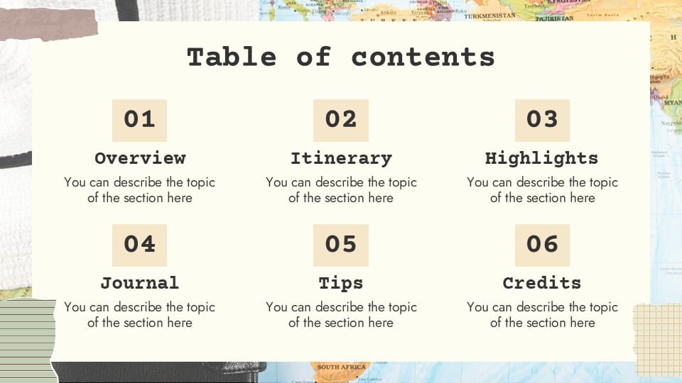 Travel Plan Scrapbook Style PowerPoint Template 2