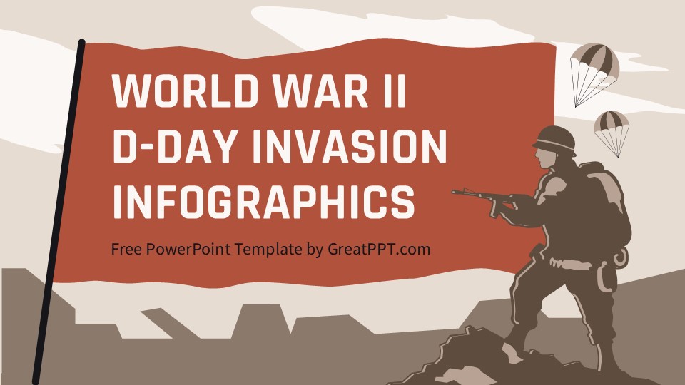World War II D-Day Invasion Infographics for PowerPoint 1