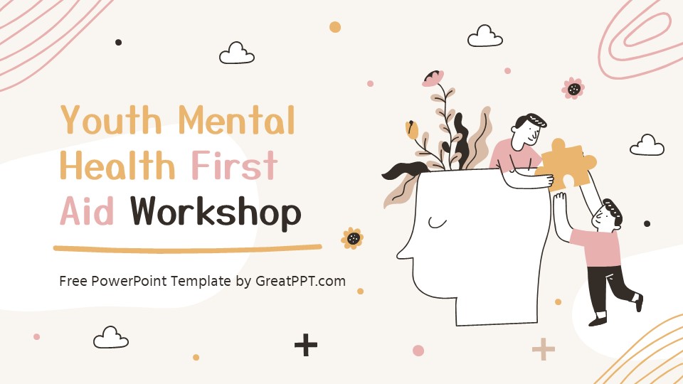 Youth Mental Health First Aid Workshop PowerPoint Template 1