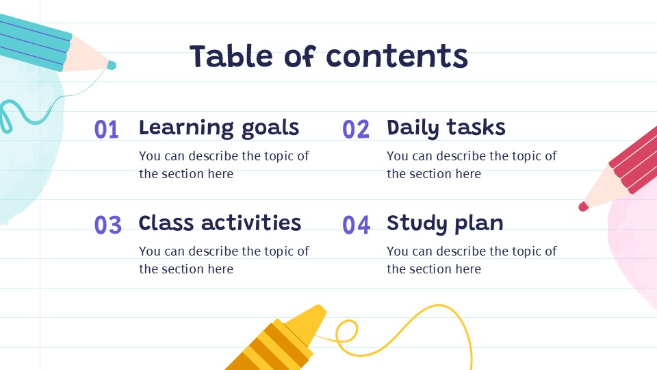 Cute School Assignments Theme For Powerpoint & Google Slides 2