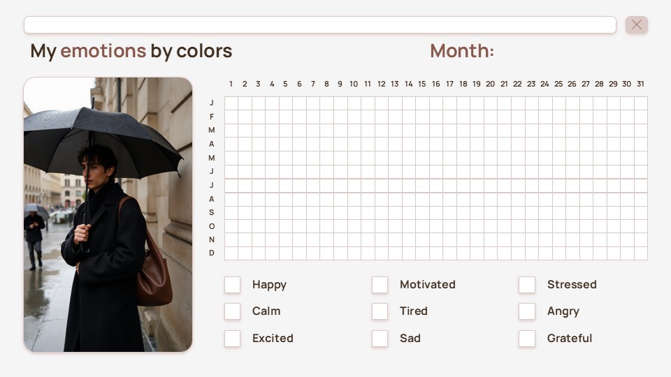 Free Annual Mood Tracking Guide Powerpoint Template 3