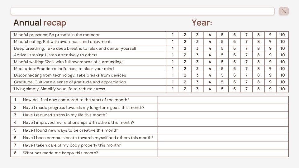 Free Annual Mood Tracking Guide Powerpoint Template 6