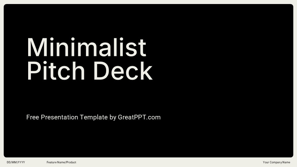 Free Minimalist Pitch Deck Template 1