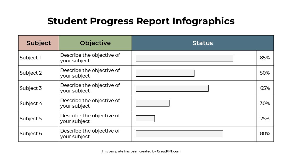 Free Student Progress Report Infographics 6
