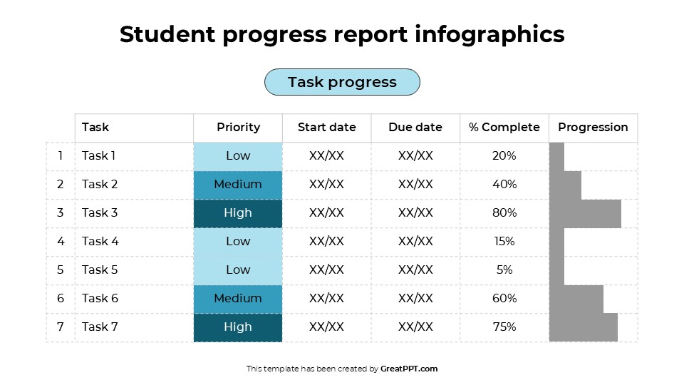 Free Student Progress Report Infographics For Powerpoint 4