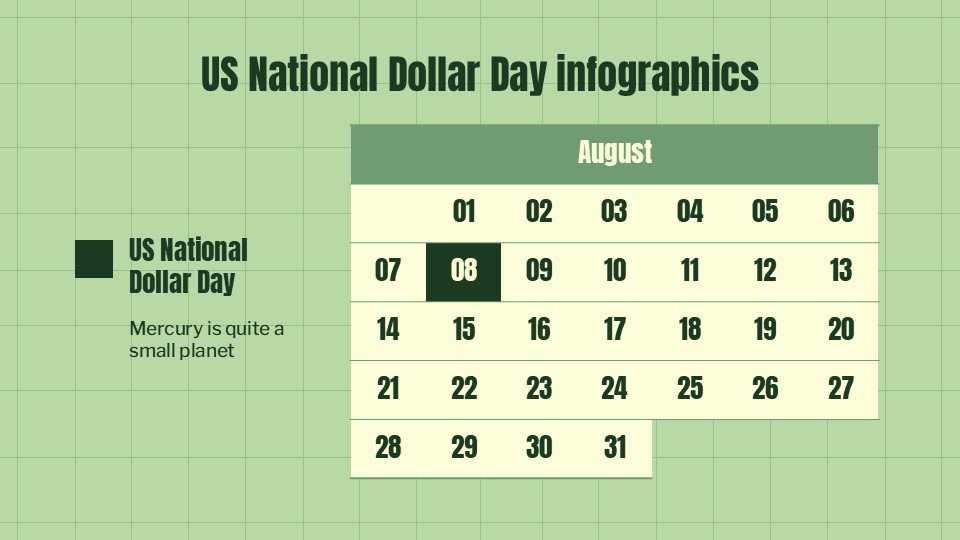 Free Us National Dollar Day Infographics For Powerpoint 18