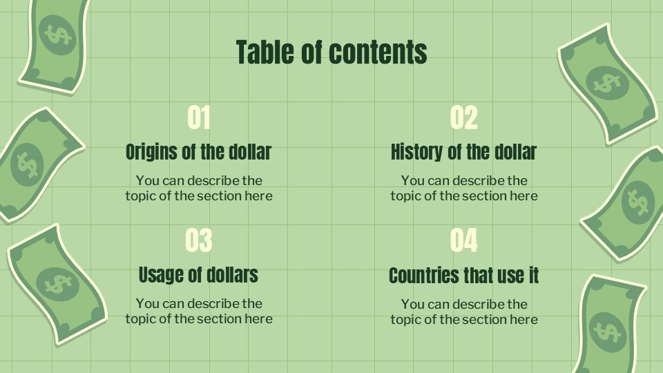 Free Us National Dollar Day Powerpoint Minitheme 2