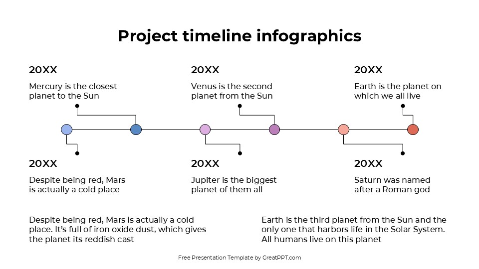 Simple Project Timeline Infographics For Powerpoint & Gg Slides 2