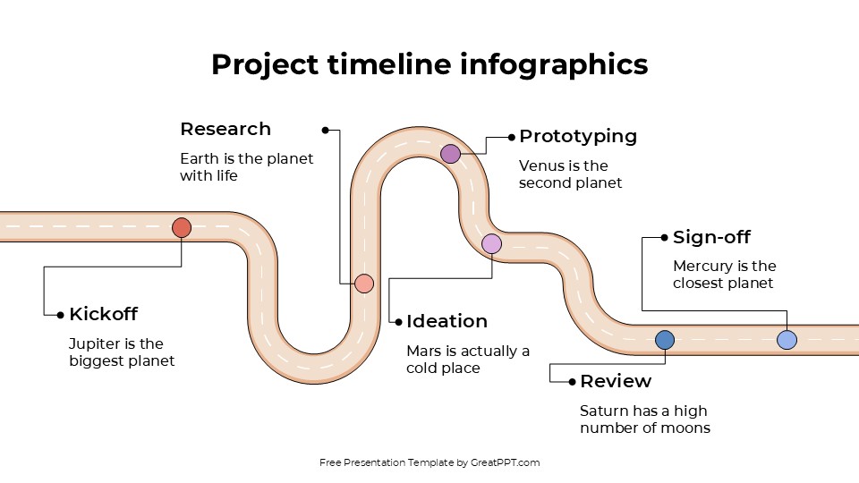 Simple Project Timeline Infographics For Powerpoint & Gg Slides 5