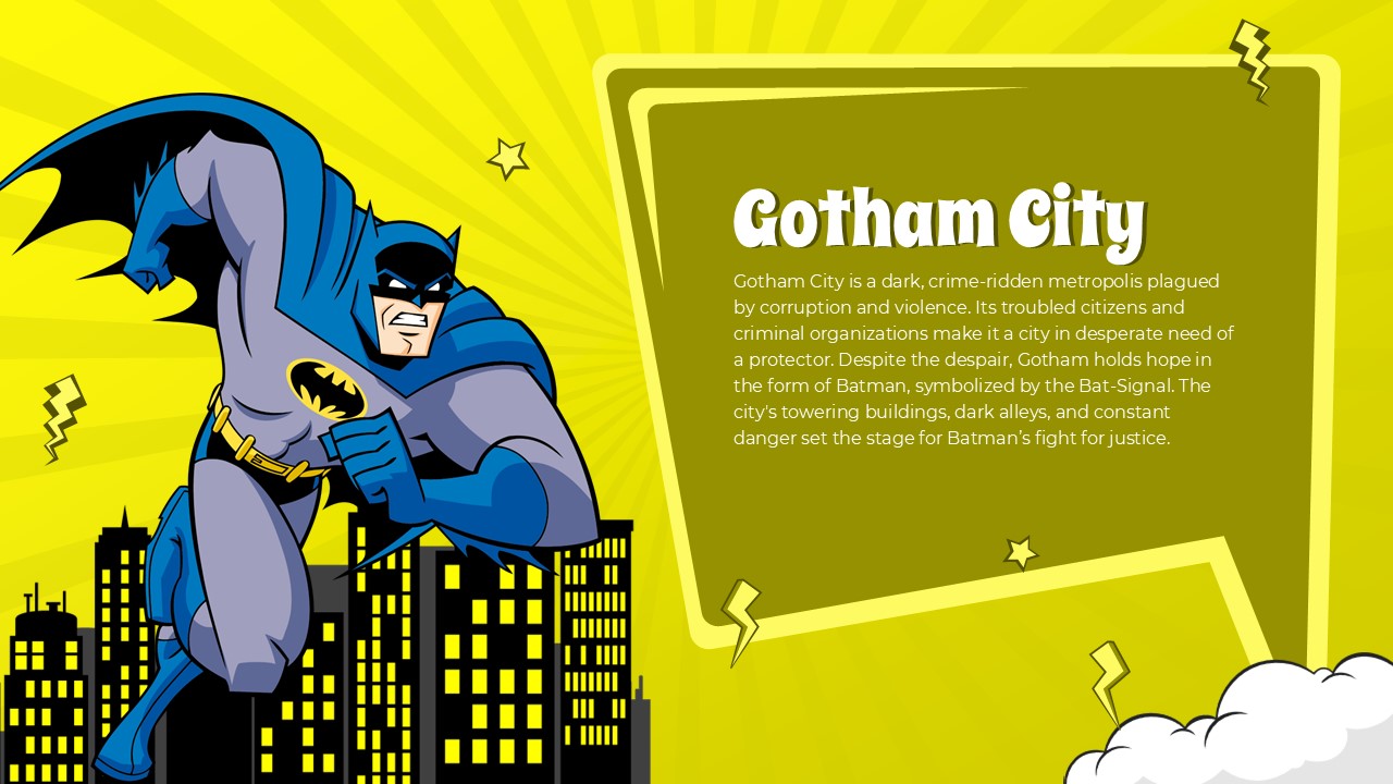 Batman Comic Style Powerpoint Template 5