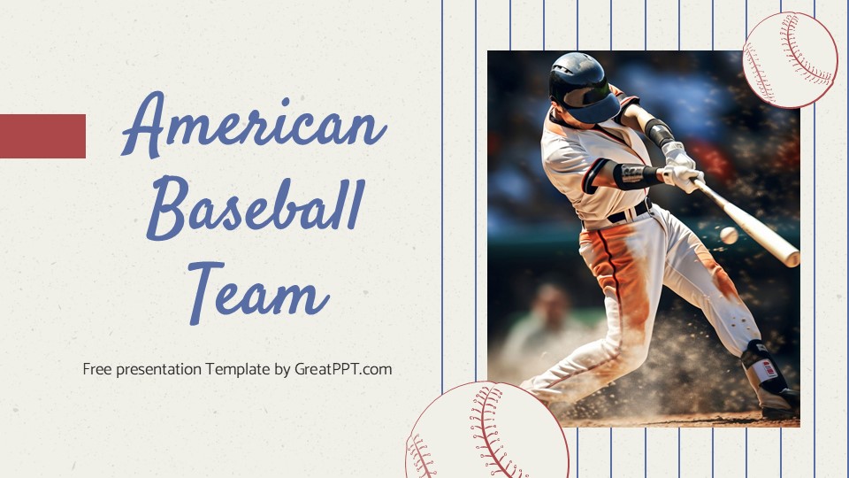 Free American Baseball Team Powerpoint Template 1