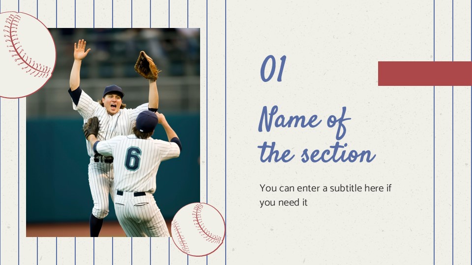 Free American Baseball Team Powerpoint Template 3