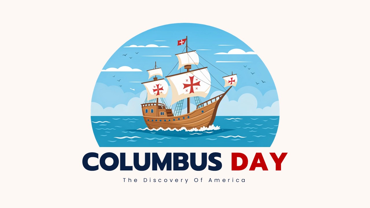Free Columbus Day Poster Powerpoint Template 1