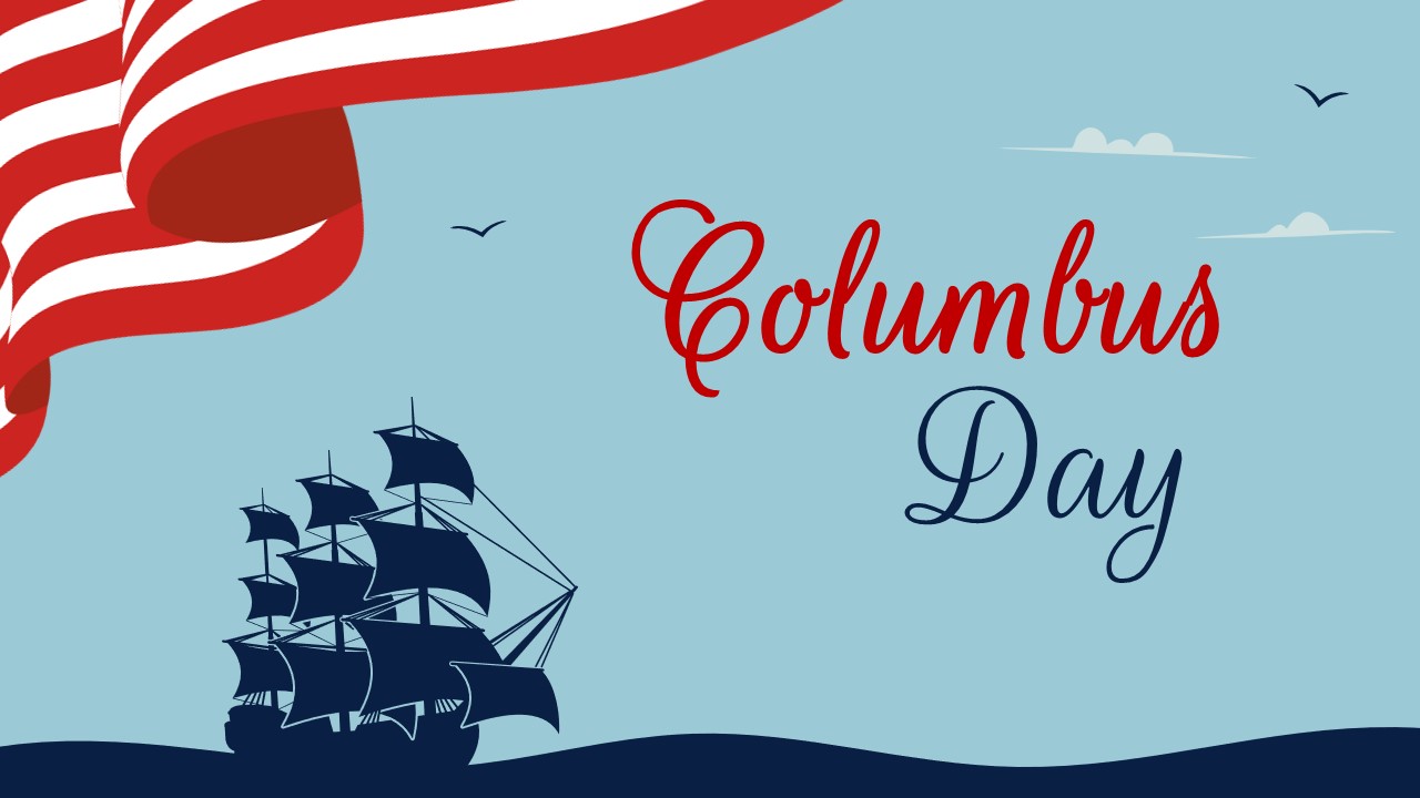 Free Columbus Day Poster Powerpoint Template 2