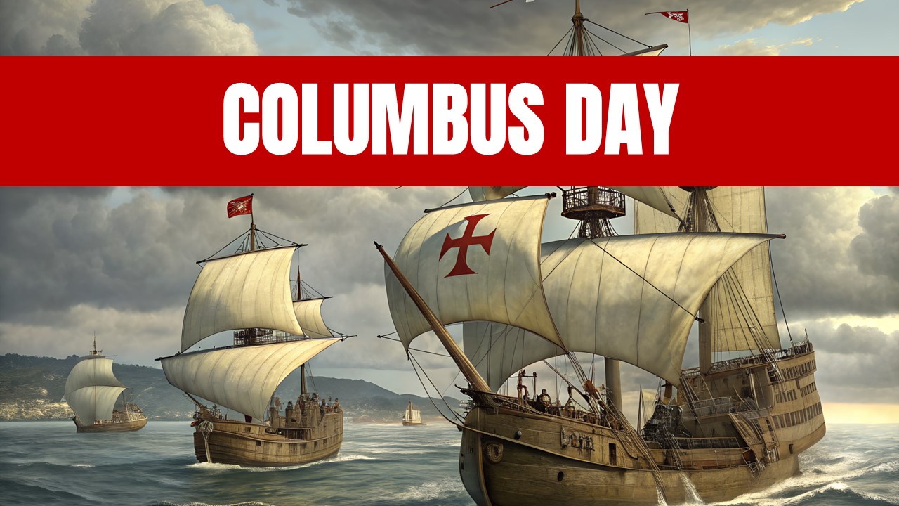 Free Columbus Day Poster Powerpoint Template 5