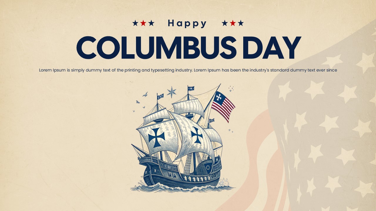 Free Columbus Day Poster Powerpoint Template 6