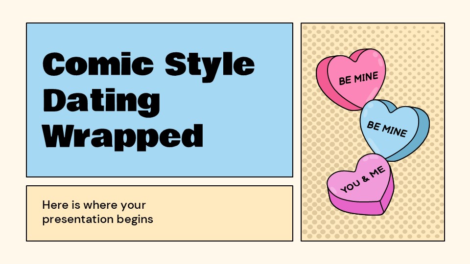 Free Comic Style Dating Wrapped Presentation Template 1