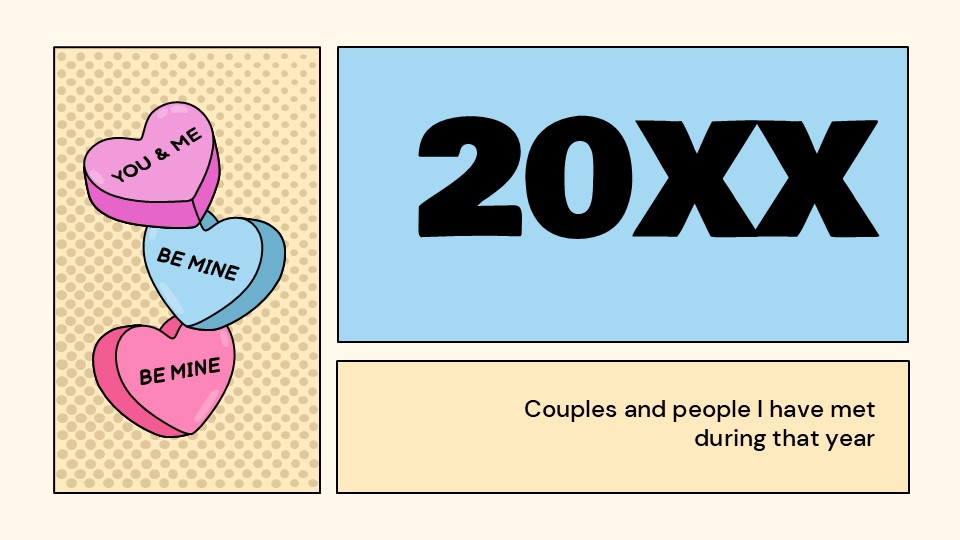 Free Comic Style Dating Wrapped Presentation Template 19