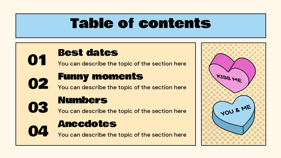 Free Comic Style Dating Wrapped Presentation Template 2