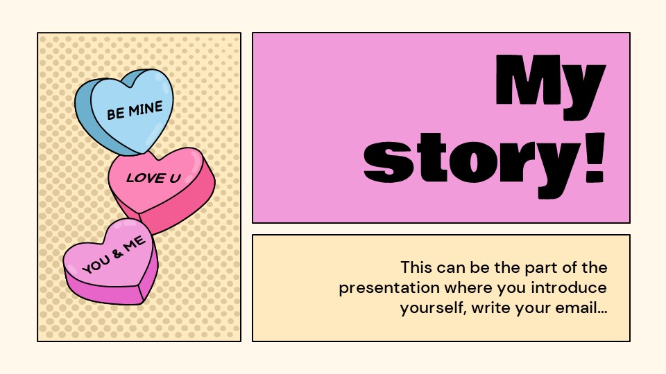 Free Comic Style Dating Wrapped Presentation Template 3
