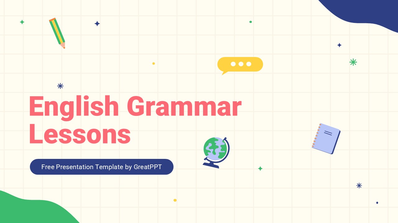 Free English Grammar Lesson Powerpoint Template 1