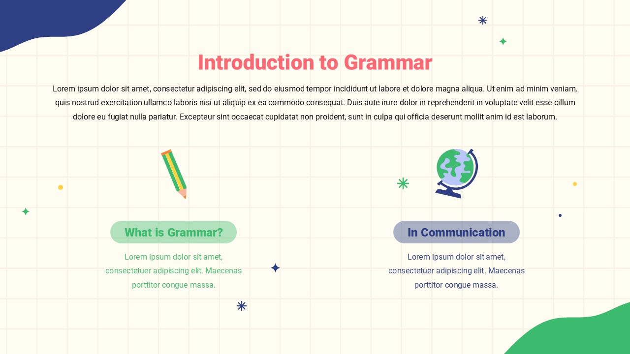 Free English Grammar Lesson Powerpoint Template 2