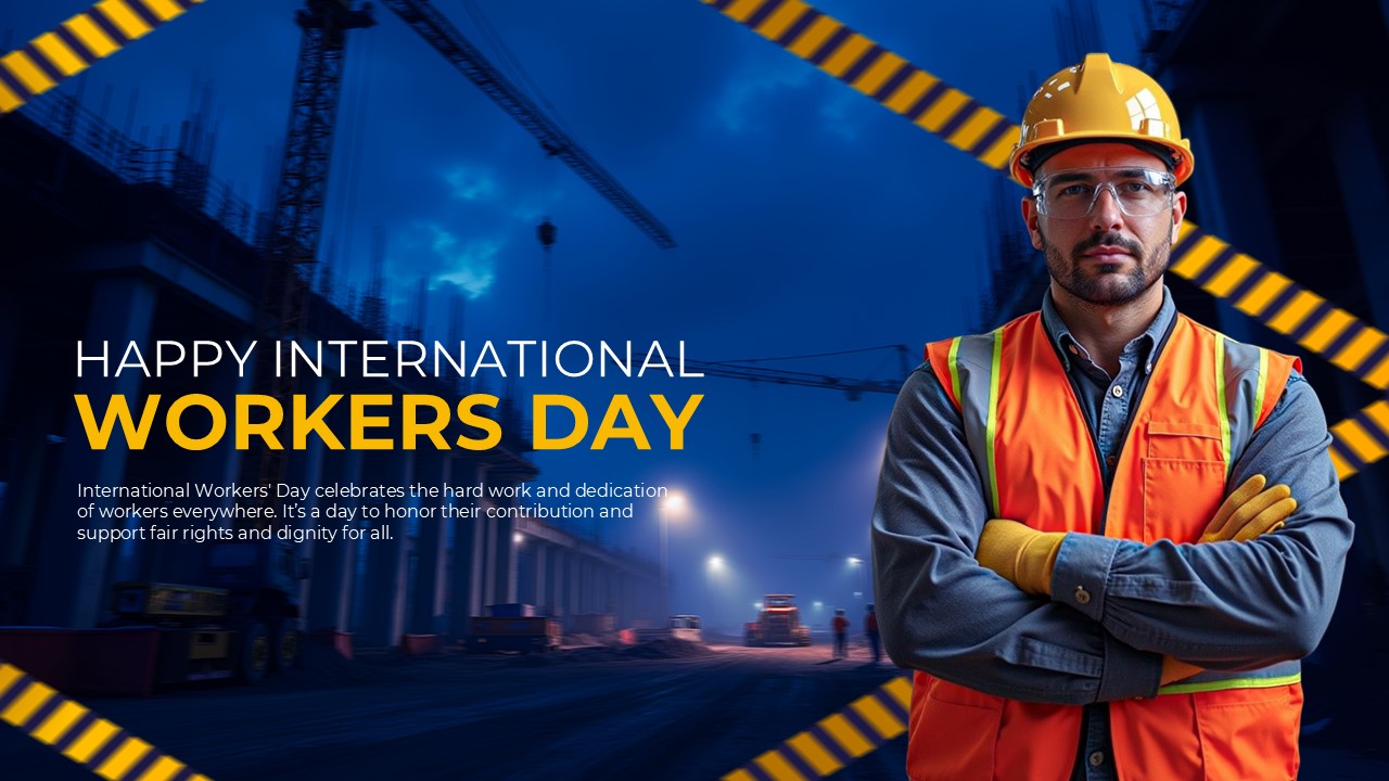 Free International Workers Day Poster Powerpoint Template 1