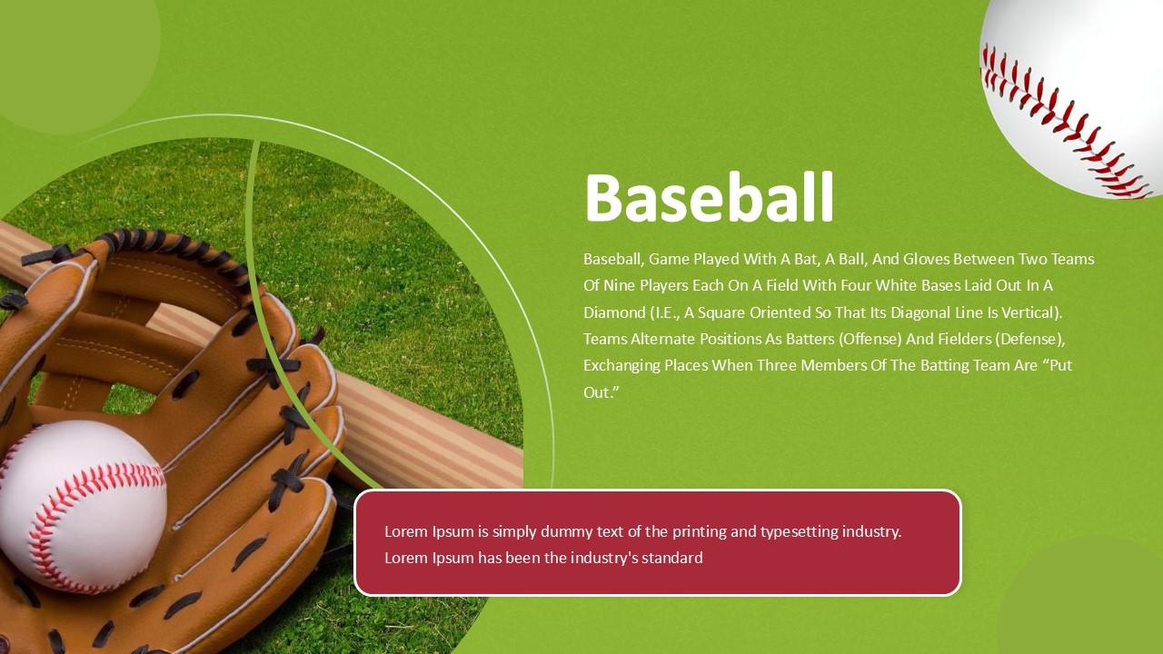 Free Introduction To Baseball Presentation Template 2