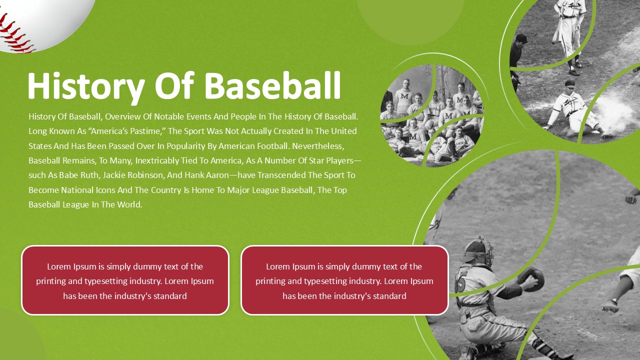 Free Introduction To Baseball Presentation Template 4