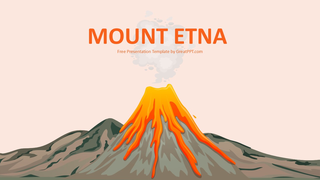 Free Mount Etna Volcano Powerpoint Template 1