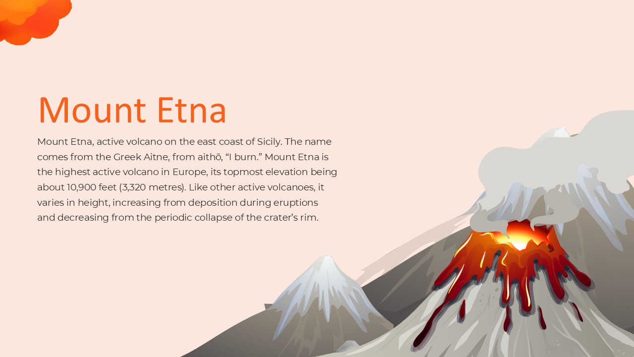 Free Mount Etna Volcano Powerpoint Template 2