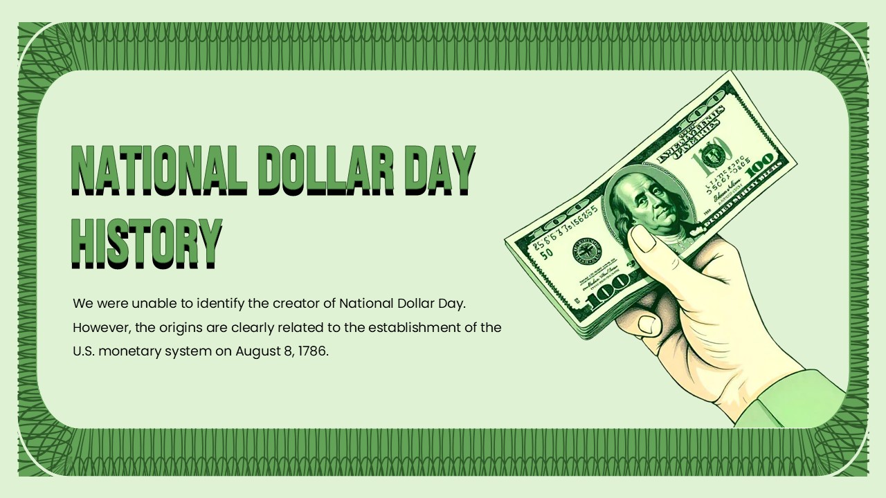 Free National Dollar Day Presentation Template 3