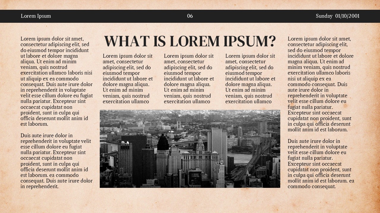 Free Old Newspaper Powerpoint Template 7