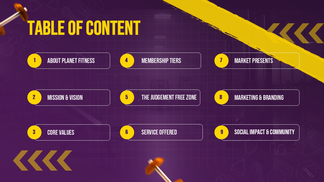 Free Planet Fitness Powerpoint Template 2
